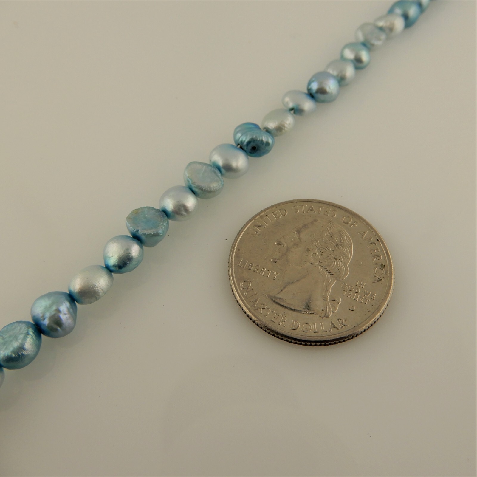 2 strands 6mm Powder Light Blue Freshwater Pearl potato nugget Beads, 60 beads