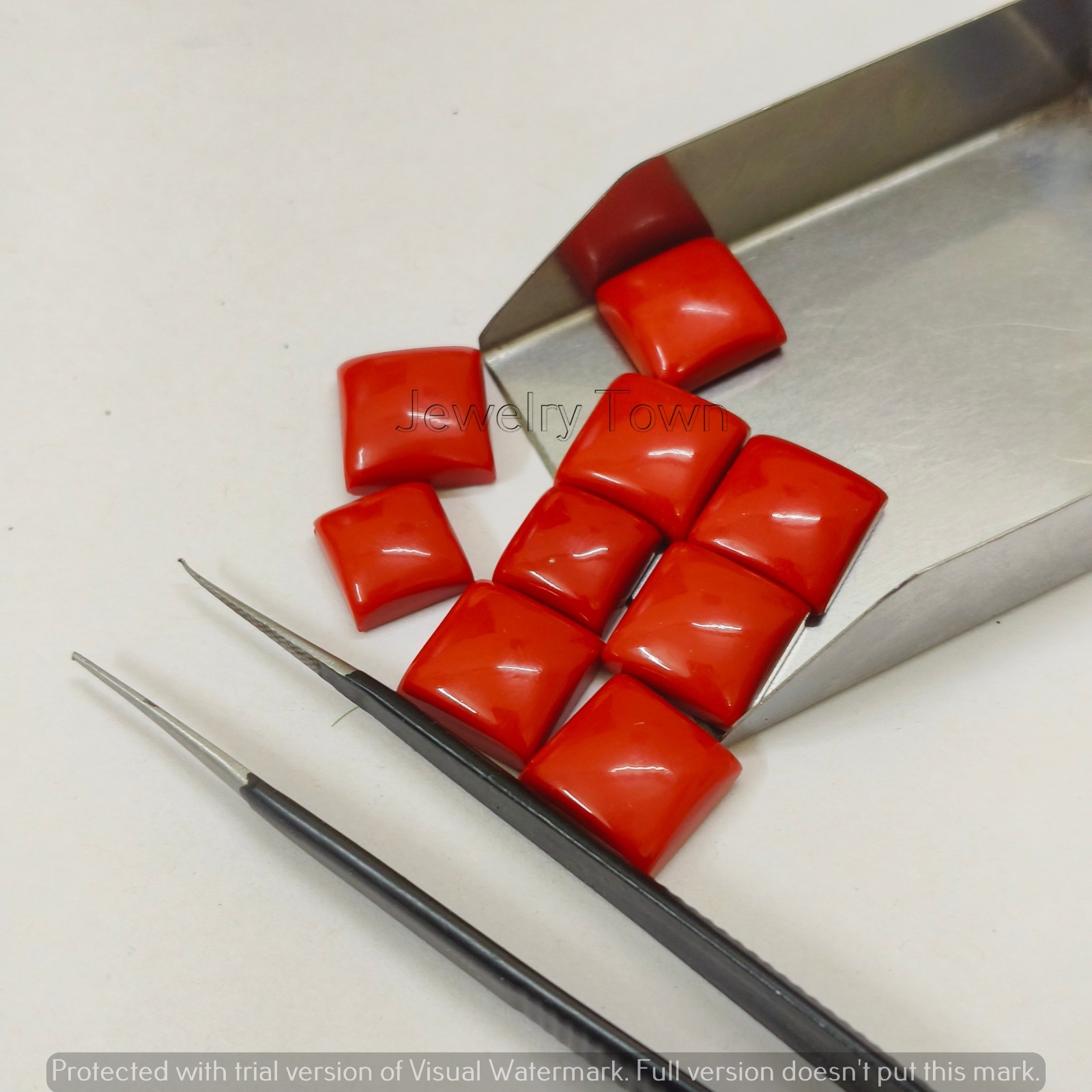 Top Quality Natural Red Coral Square Calibrated Gemstone 3mm-20mm For Jewelry