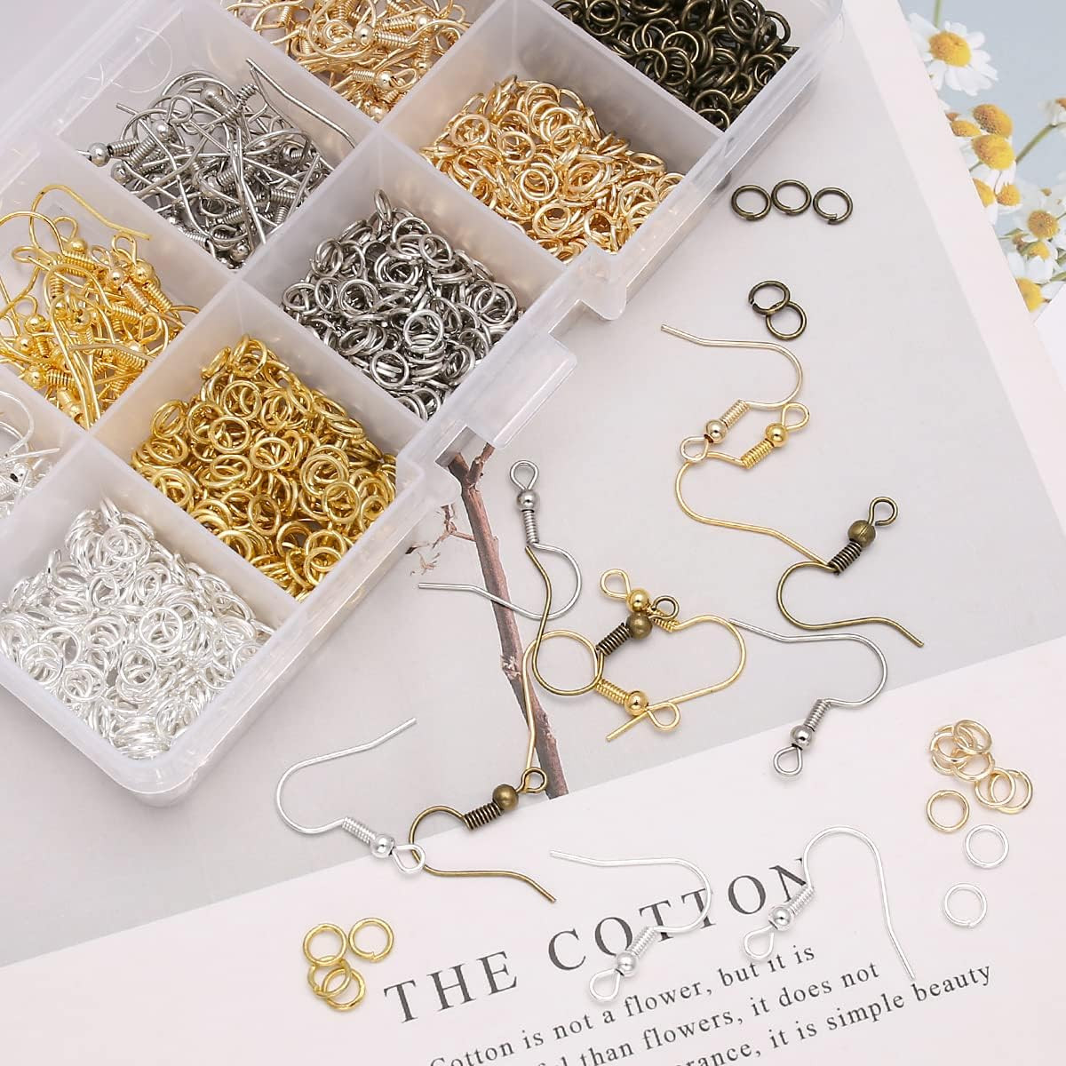 Imino Earring Hooks Kit – Hypoallergenic Fish Earring Hooks & Jump Rings for DIY