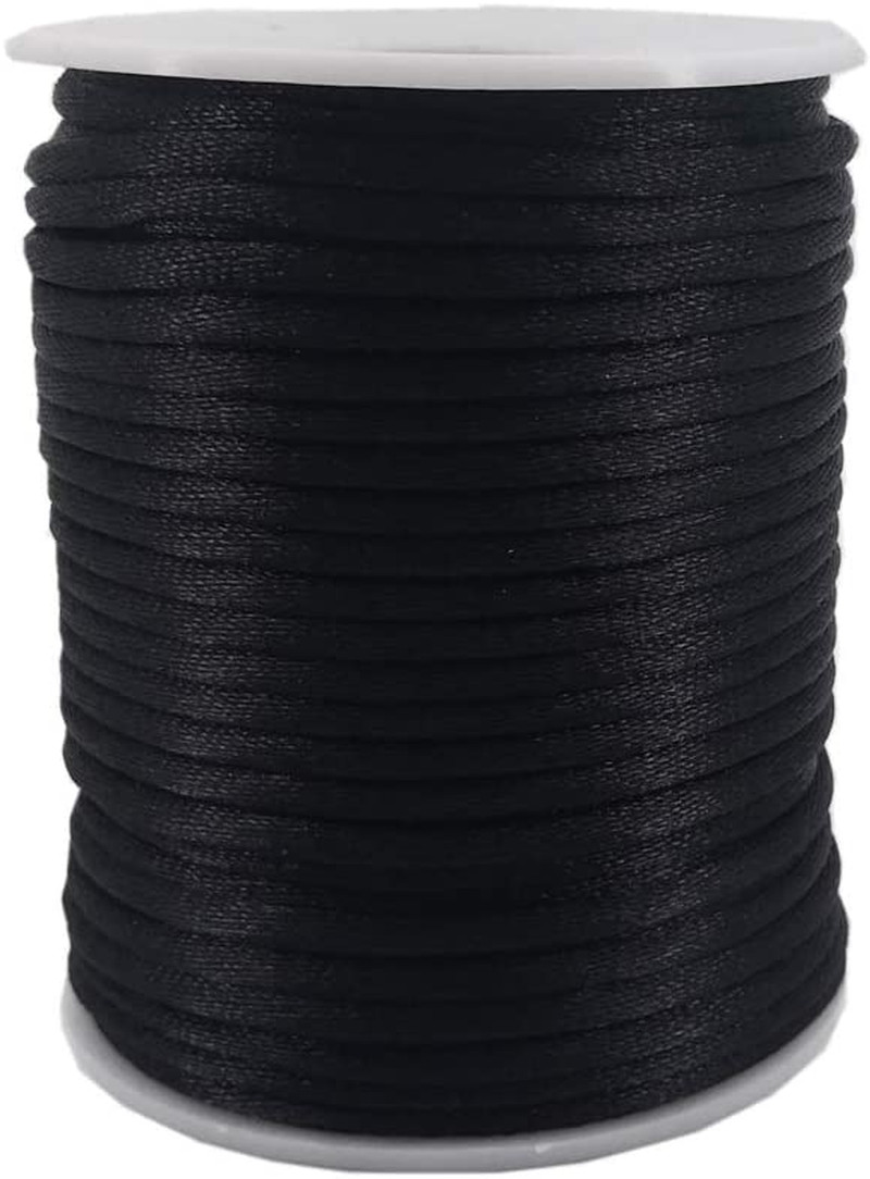 3Mm Black Satin Cord Rattail Silk Cord Chinese Knot Thread