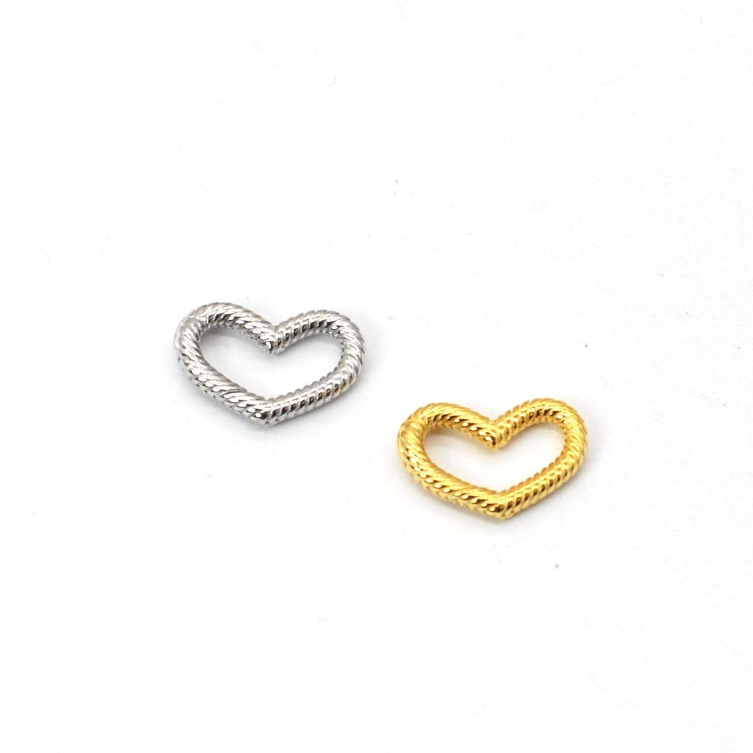 1PC Sterling Silver, 18K Gold Plated Heart Carabiner Clasps, Closure Connector