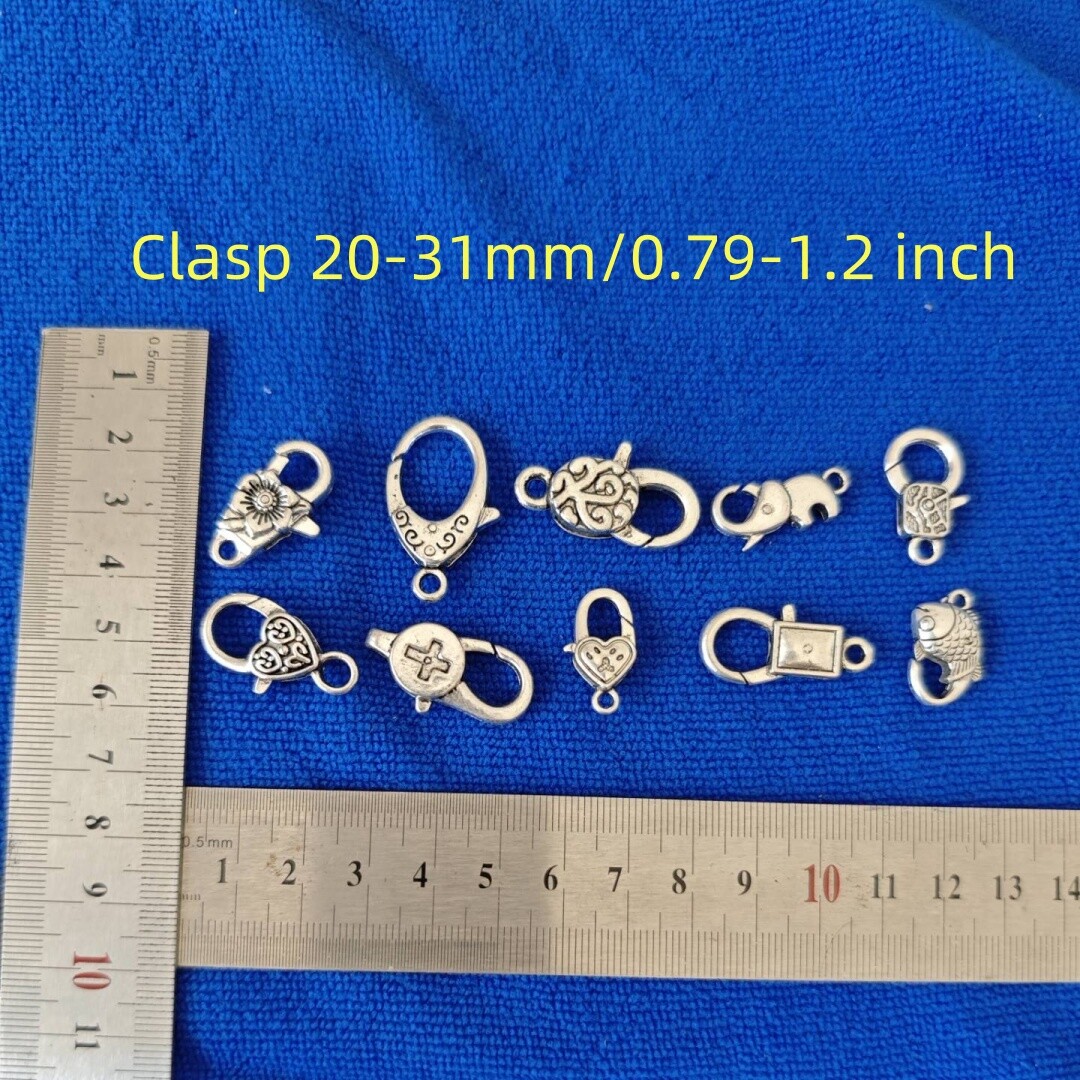 20PCS Antiqued Silver Metal Big Lobster Clasps in Storage Box