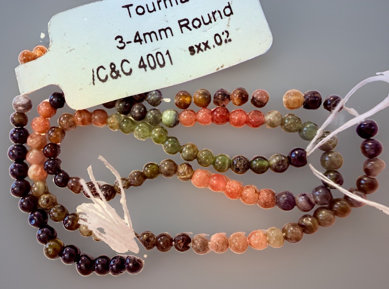 Tourmaline Spacer Beads 4mm 15” Strand￼