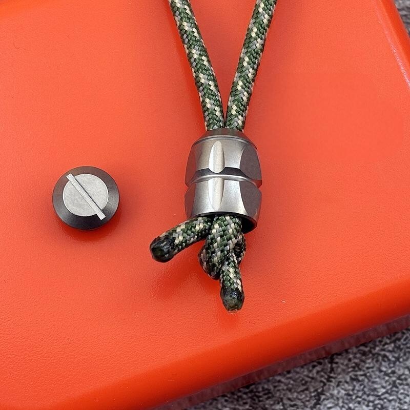 Titanium Alloy Knife Lanyard Bead Paracord End Pendant EDC Charm DIY Zip Pull