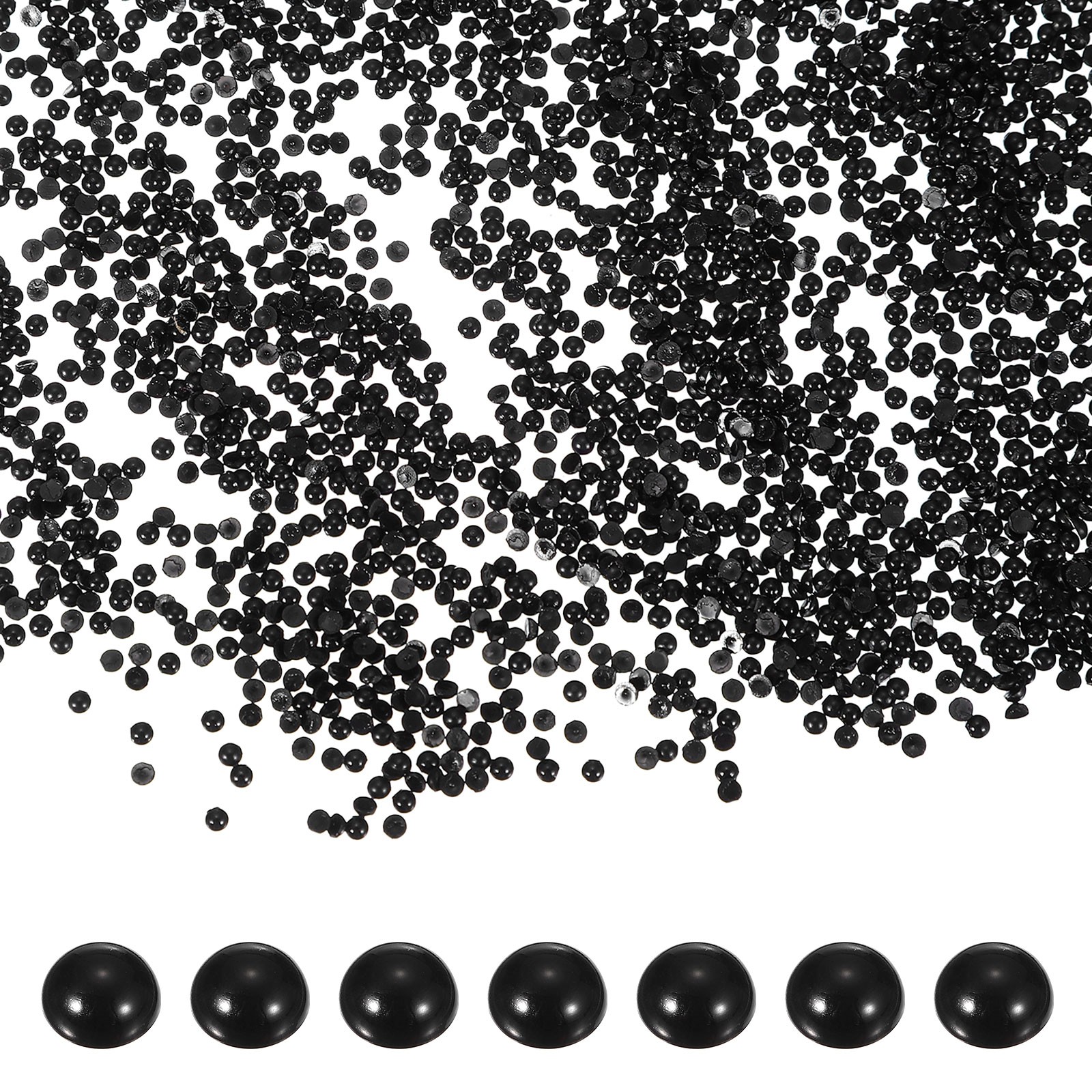 8000 Pcs 2mm Black Half Round Pearls Beads for Crafting