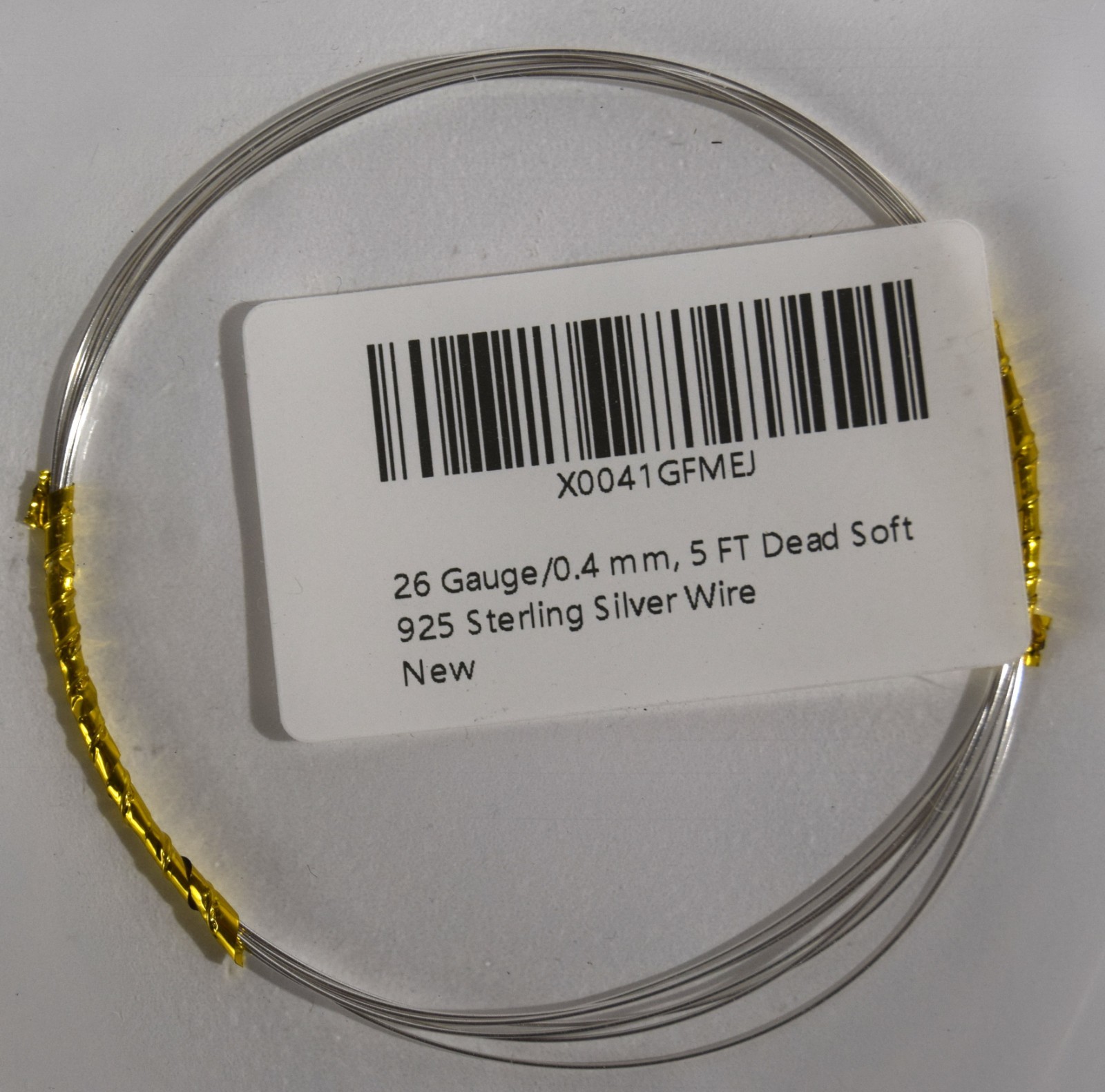 26 Gauge/0.4 mm, 5ft Dead Soft 925 Sterling Silver (Jewelry Making) Wire – NEW