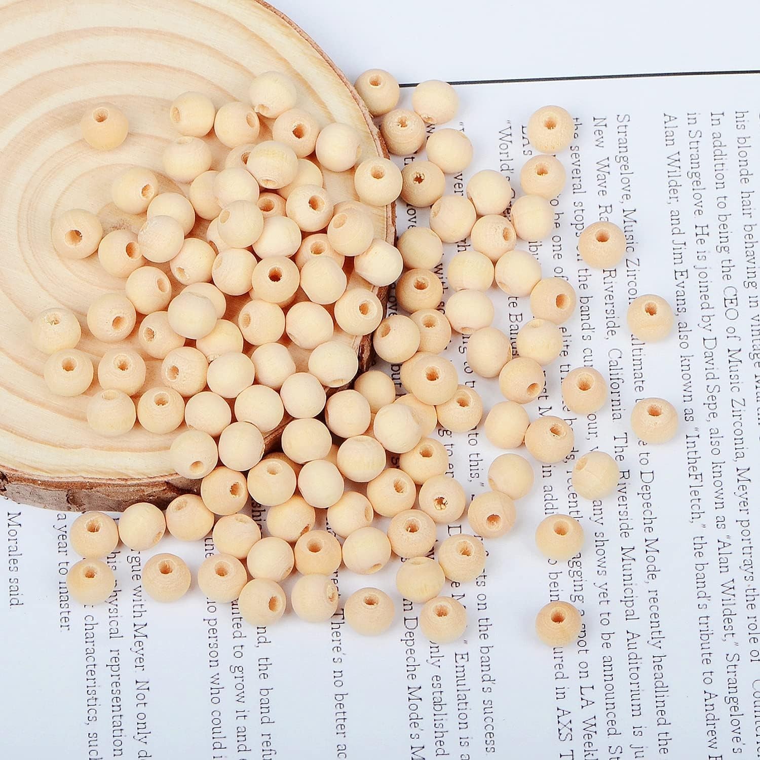Craft with 300 Pcs Natural 8mm Wooden Spacer Beads – Perfect for All Projects