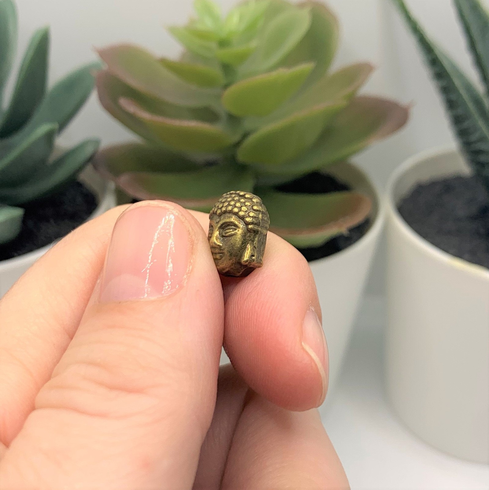 Bronze Happy Buddha Head Beads, 11x9mm – US Seller