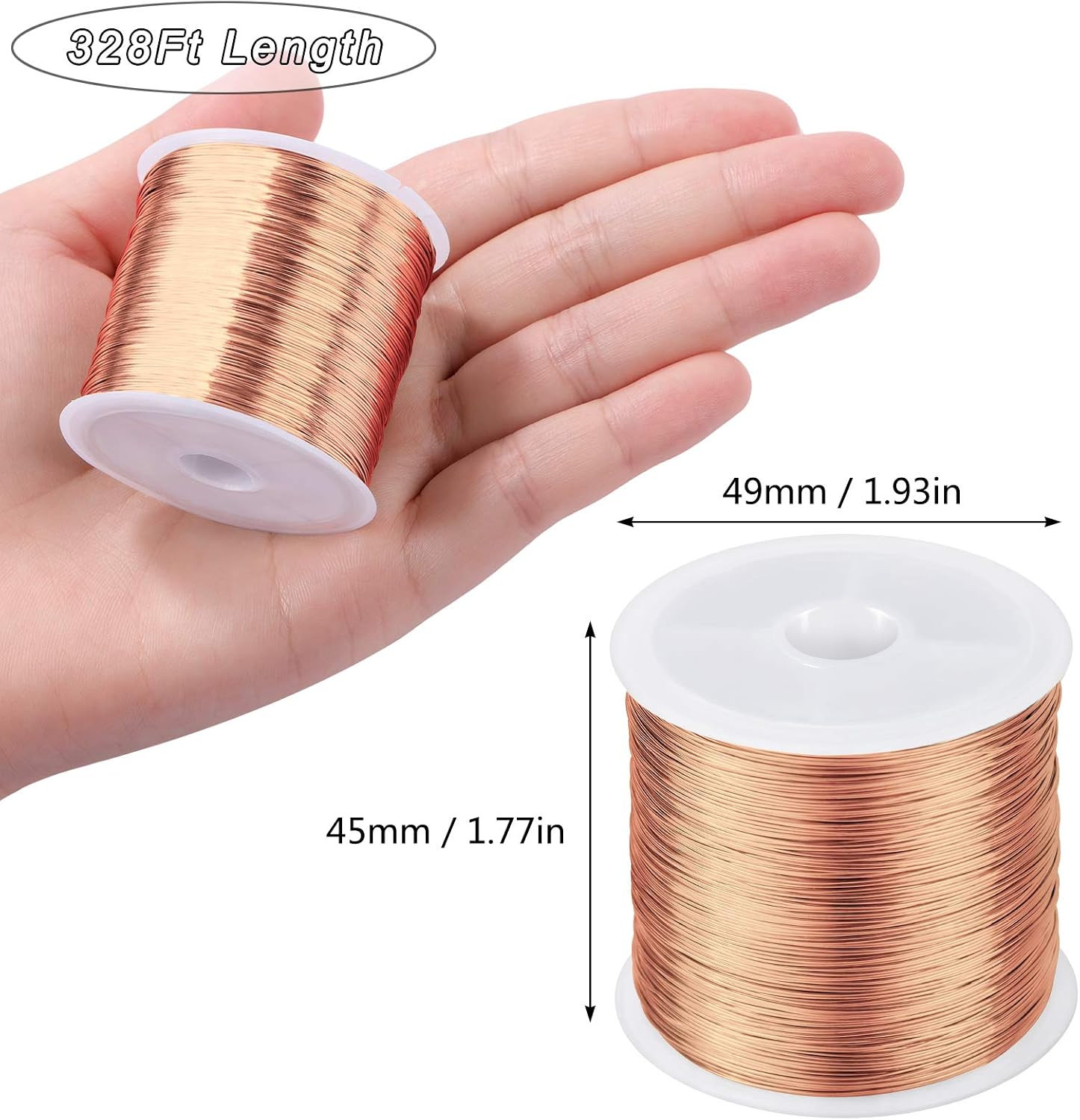 328Ft Jewelry Wire – 26 Gauge Tarnish Resistant Copper Beading Wire