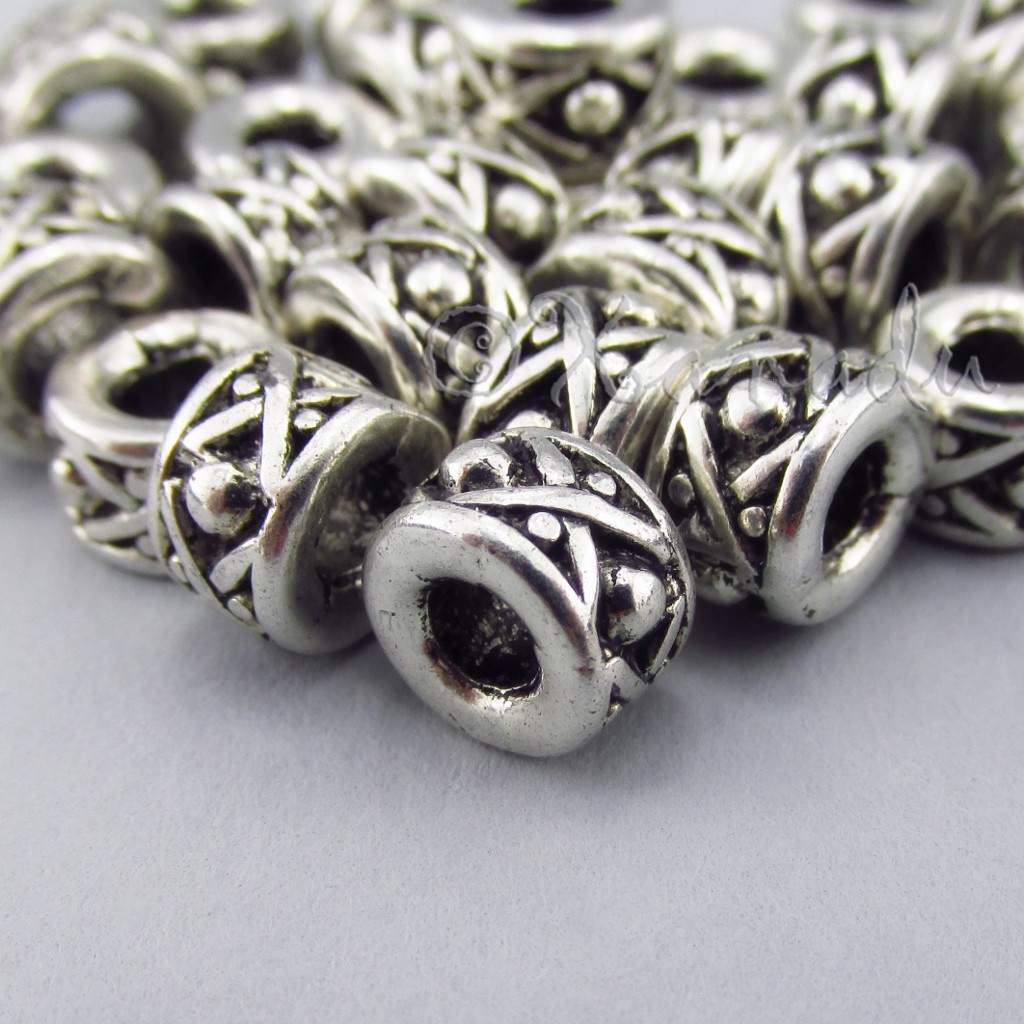 Silver Spacer Beads 8mm Antiqued Silver Plated Beads B7397 – 10, 20 Or 50PCs