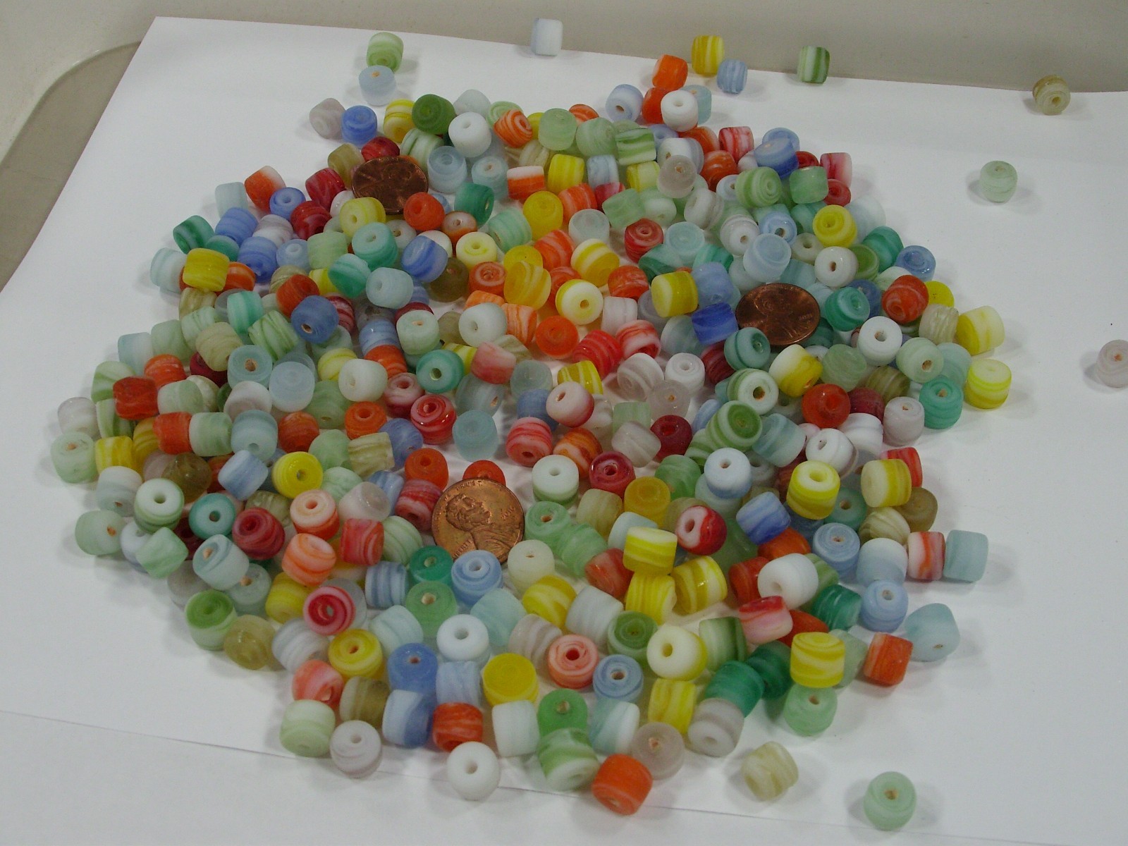 2 Pounds India Handmade Multicolor Glass Beads Wholesale Bulk Lot (OKP-12) ⭐