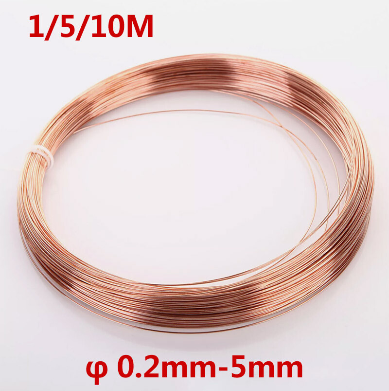 0.2mm to 5mm Pure Copper round wire ( Dead Soft ) Solid Bare Copper Wire 1/5/10m