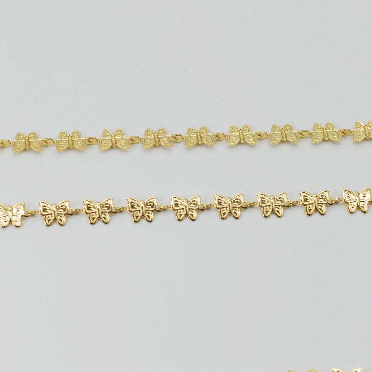 1Foot 18K Gold Plated Butterfly Chain, Minimalist Jewelry Necklace DIY Supply,
