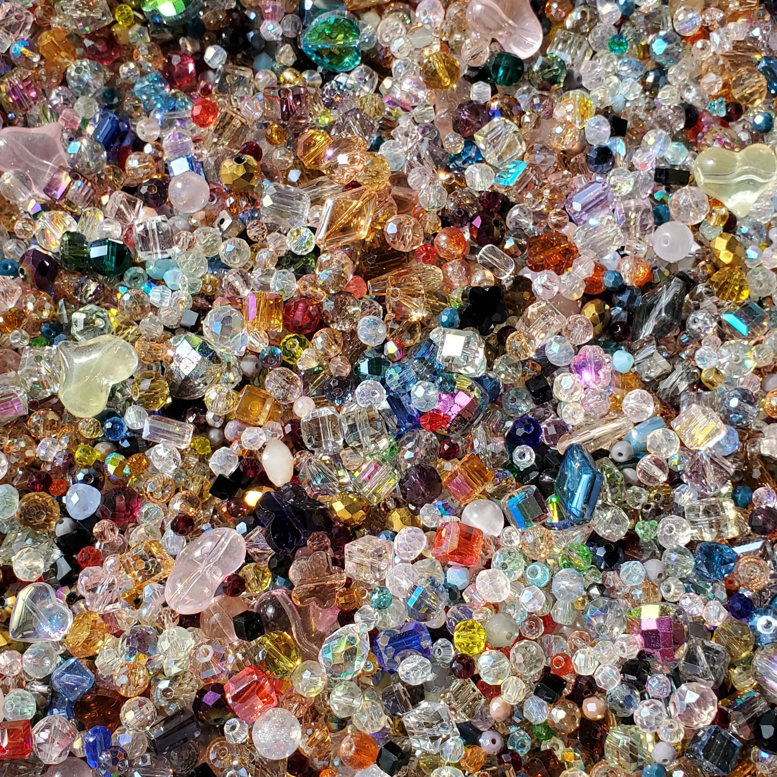1000+ Glass Beads, 1 Lb. Loose Beads, Bulk Beads, Mix Shape Beads High Quality