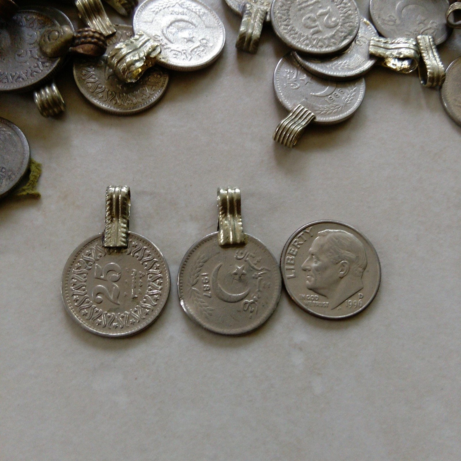 Vintage Kuchi XS Tribal Coins with Loops Original Condition .68″ Assortment