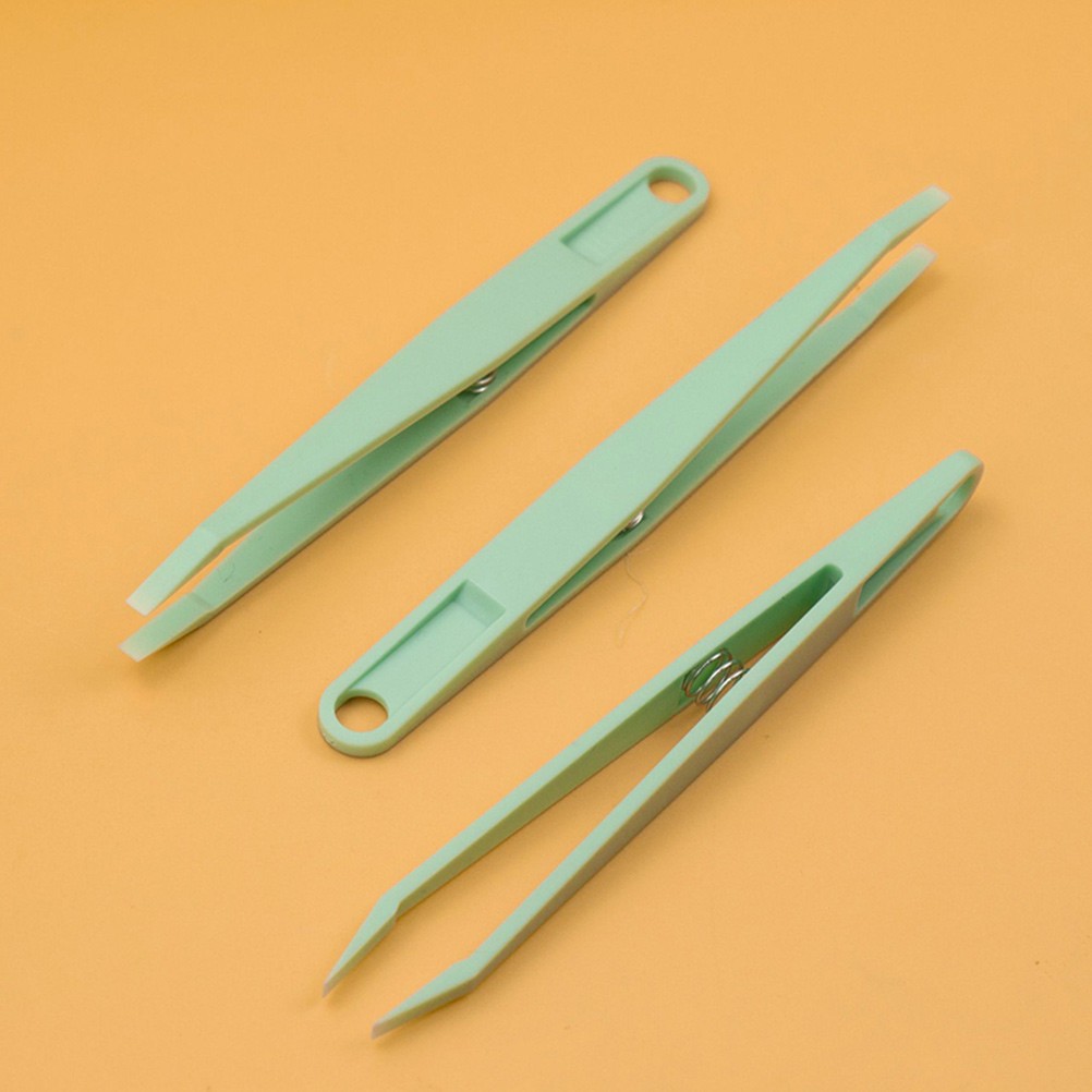 12 Pcs Rubber Tip Tweezers for Jewellery Making Plastic Precision