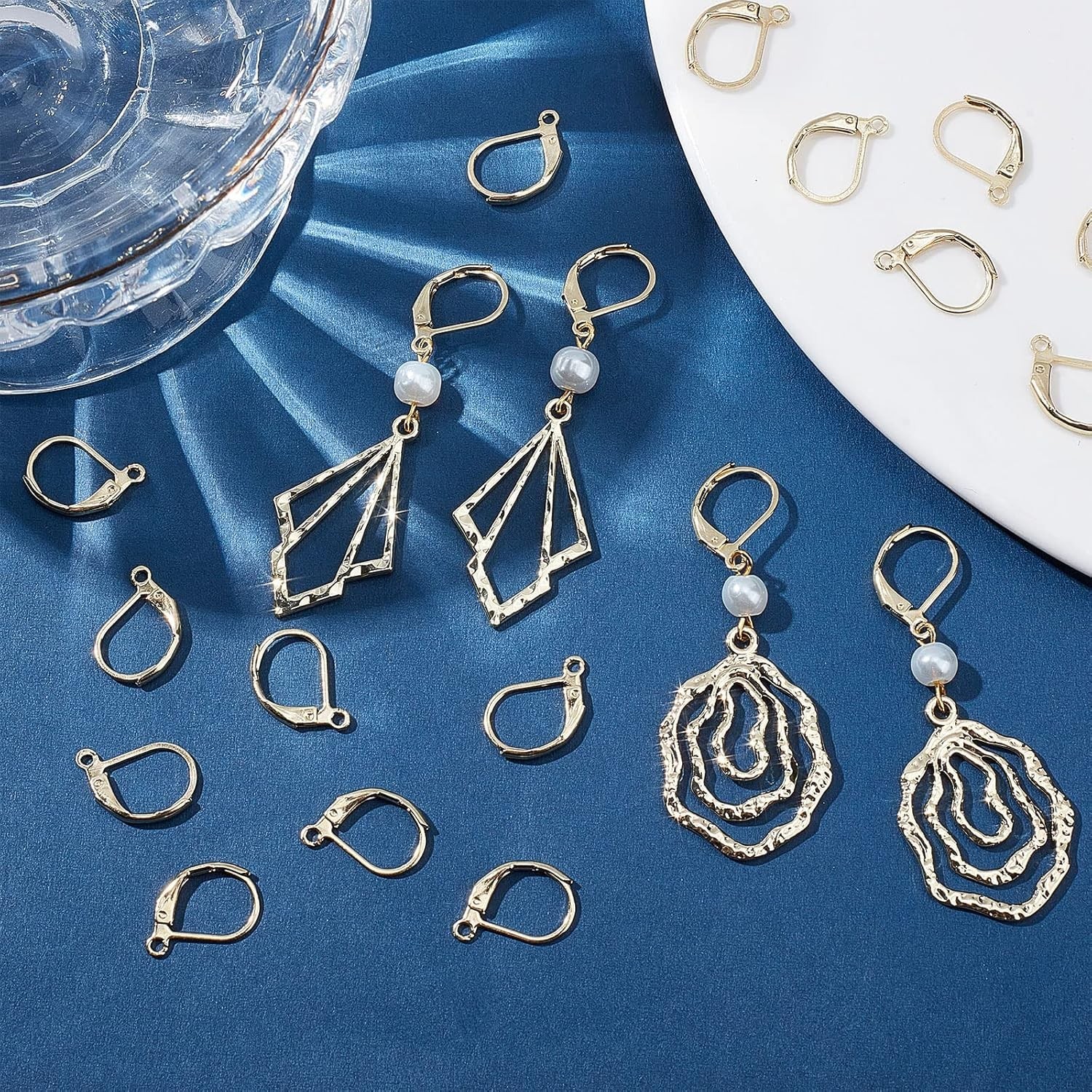 50Pcs Leverback Earring Hooks 24K Gold Plated Stainless Steel French Findings