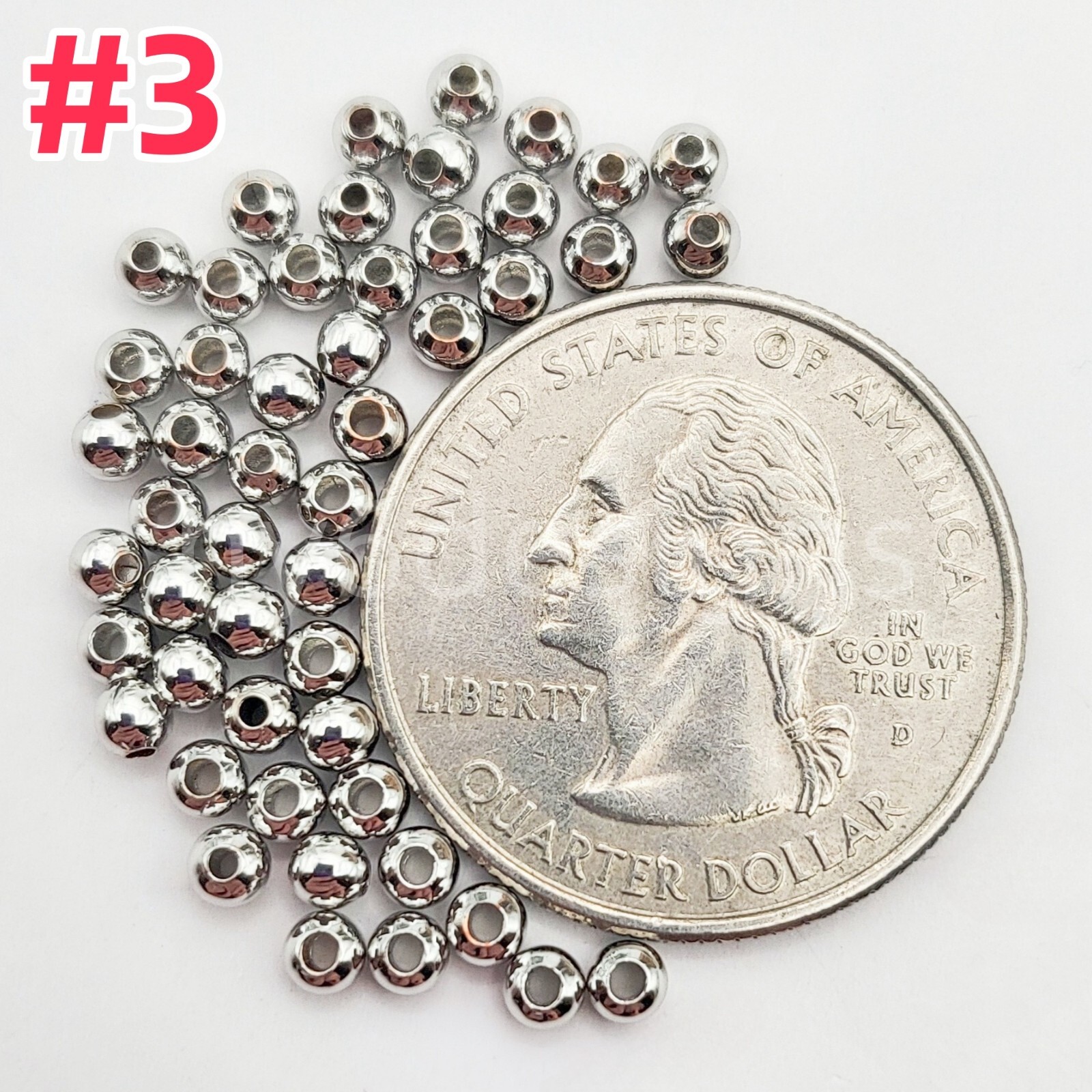 Silver Plated Round Spacer Beads 2mm 2.5mm 3mm 4mm finding 40 pcs Non Tarnish