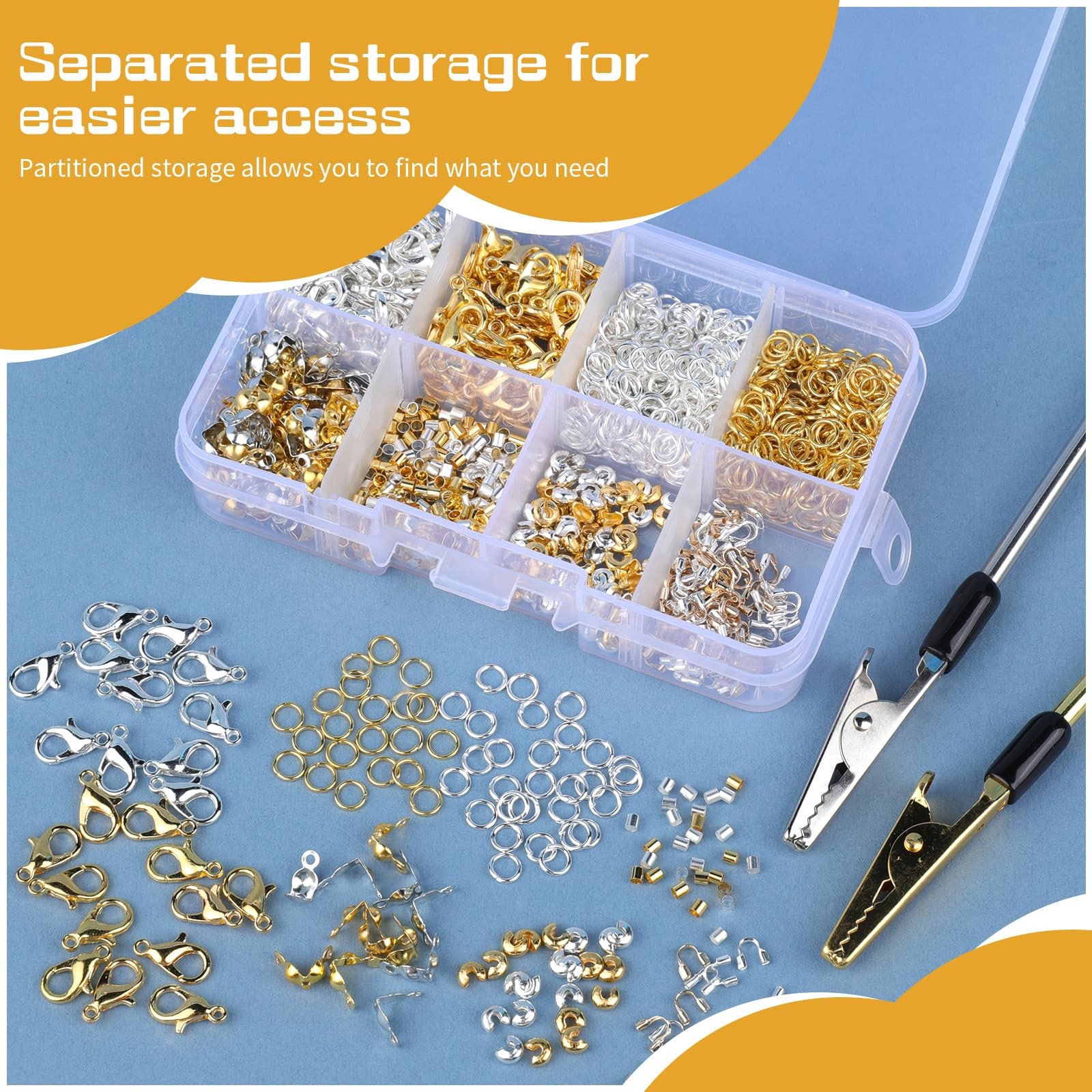 1320 PCS Crimp Beads for Jewelry Making Supplies Bracelet Clasps and Closures