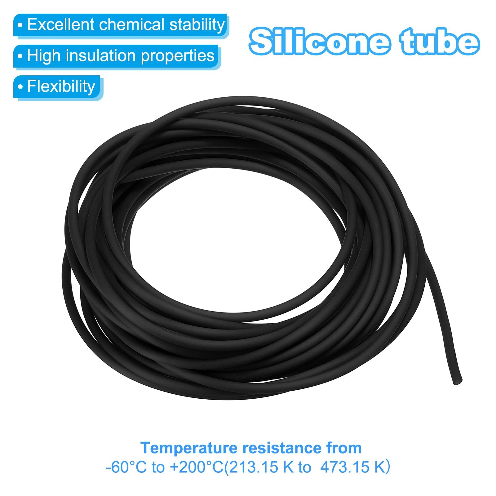 PATIKIL Rubber Cord Tube, 16ft Silicone Hollow Tubing 2mm OD 1mm ID for DIY C…