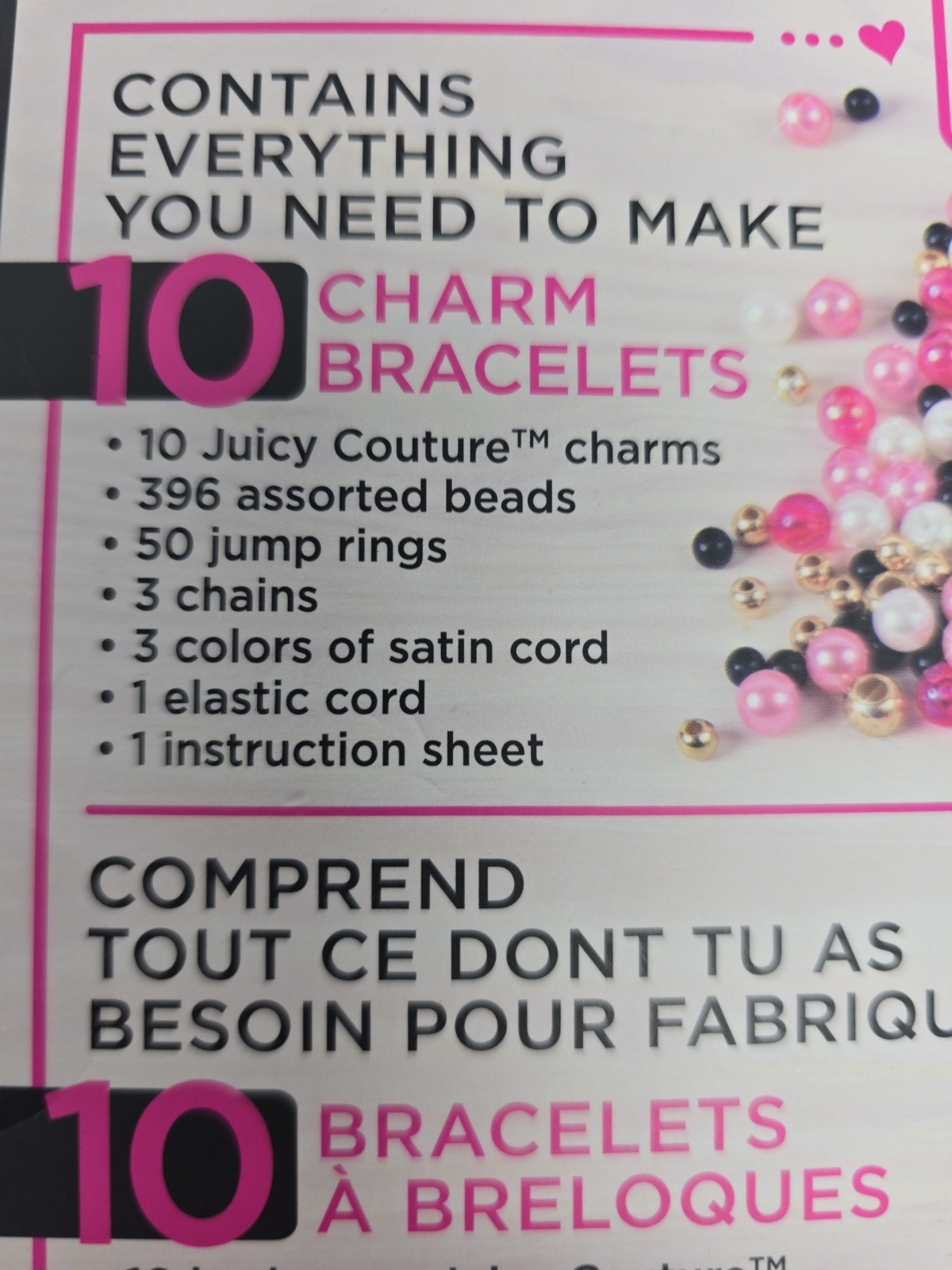 Juicy Couture 10 Bracelet Charm Craft, Make it Real, New