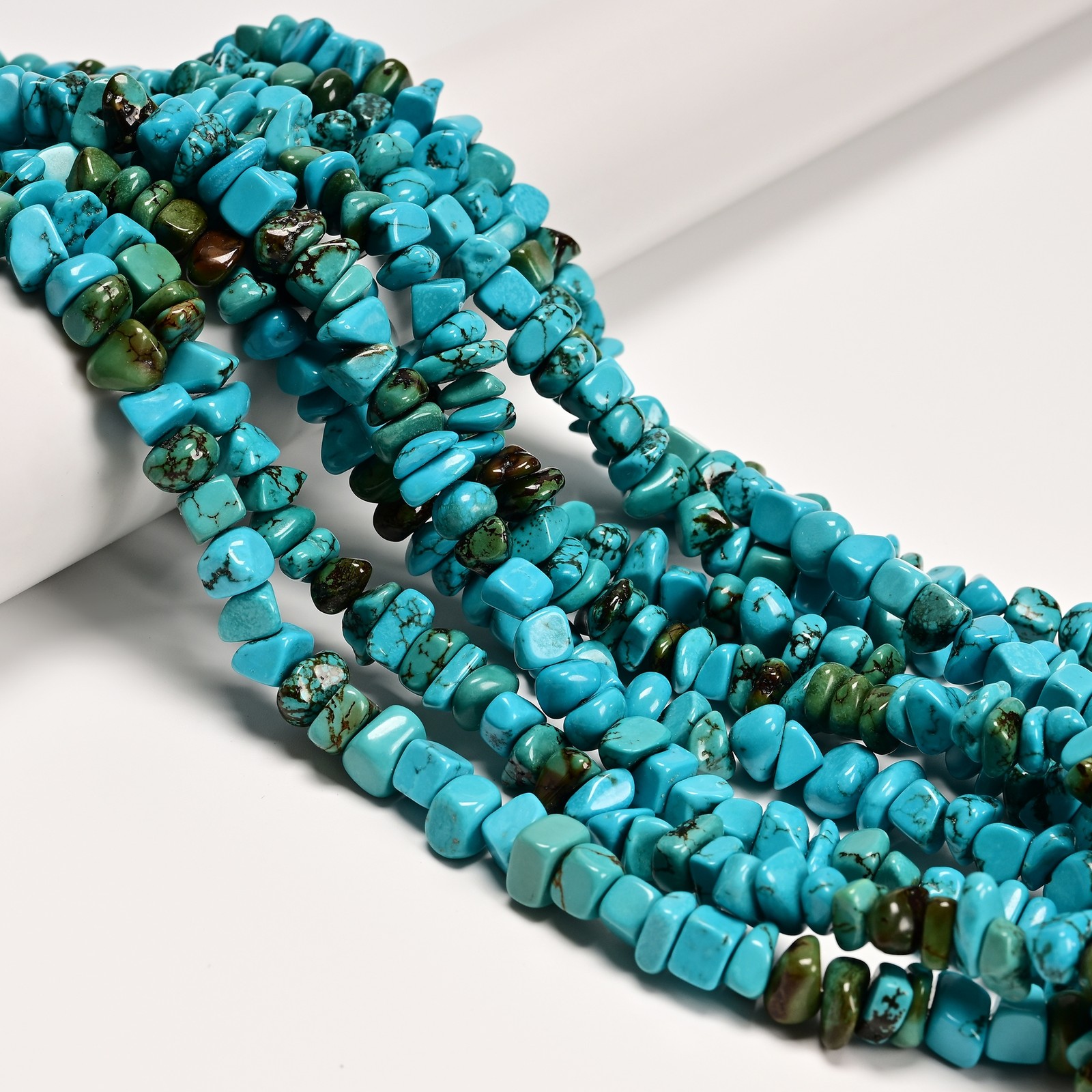 Blue Turquoise Irregular Pebble Nugget Chips Beads Size 7-8mm 8-10mm 15.5″ Strd