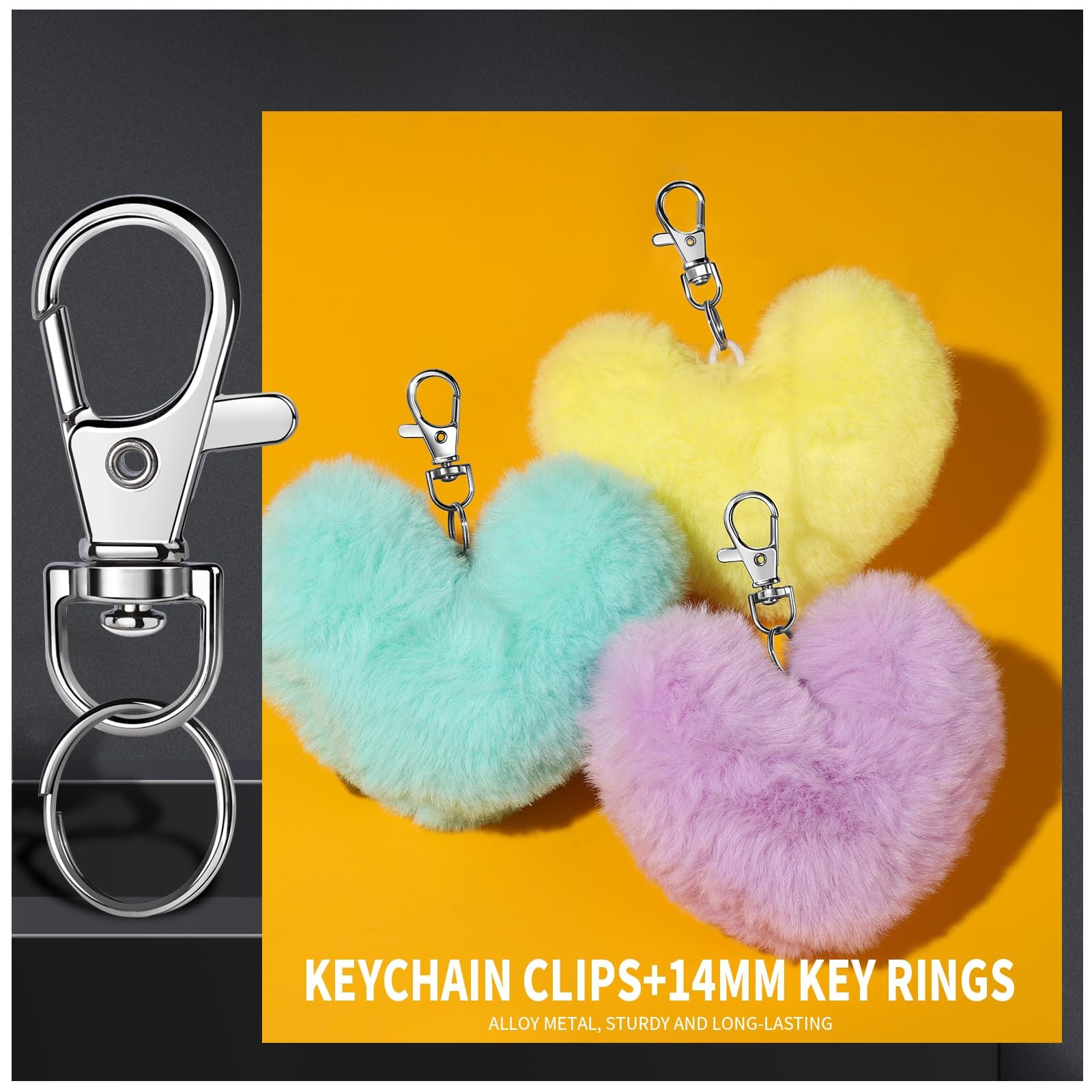 LEOBRO 145PCS Key Rings and Keychain Clips, Making Kit, Silver