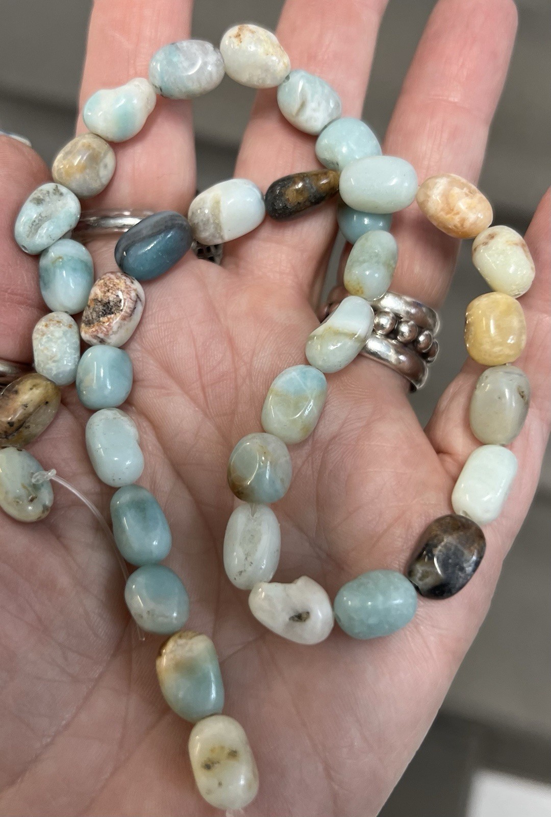 Southwest Amazonite Nugget 8-8.9mm Opaque Multicolor Beads Strand for Jewelry