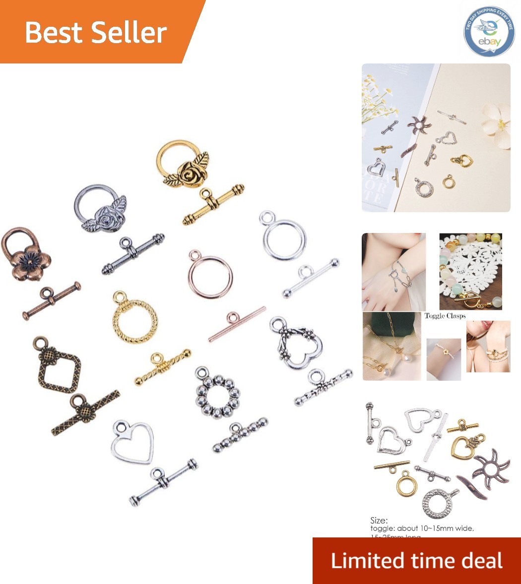 Easy-to-Use 100 Sets Mixed Style Toggle Clasps for Creative Jewelry Projects