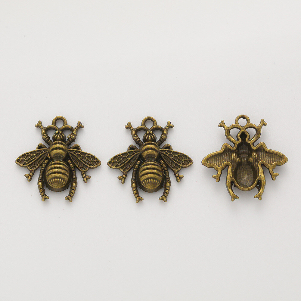 20pcs 21*20*3MM Alloy Charm Bee Pendant Crafts