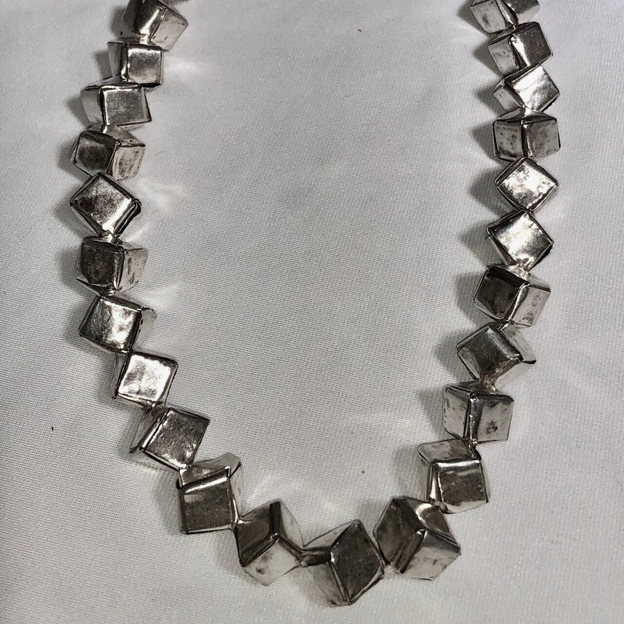 Remarkable Thai Hill Tribe Origami Fine Silver Cube Bead | 11x8x8mm | 1 Bead |