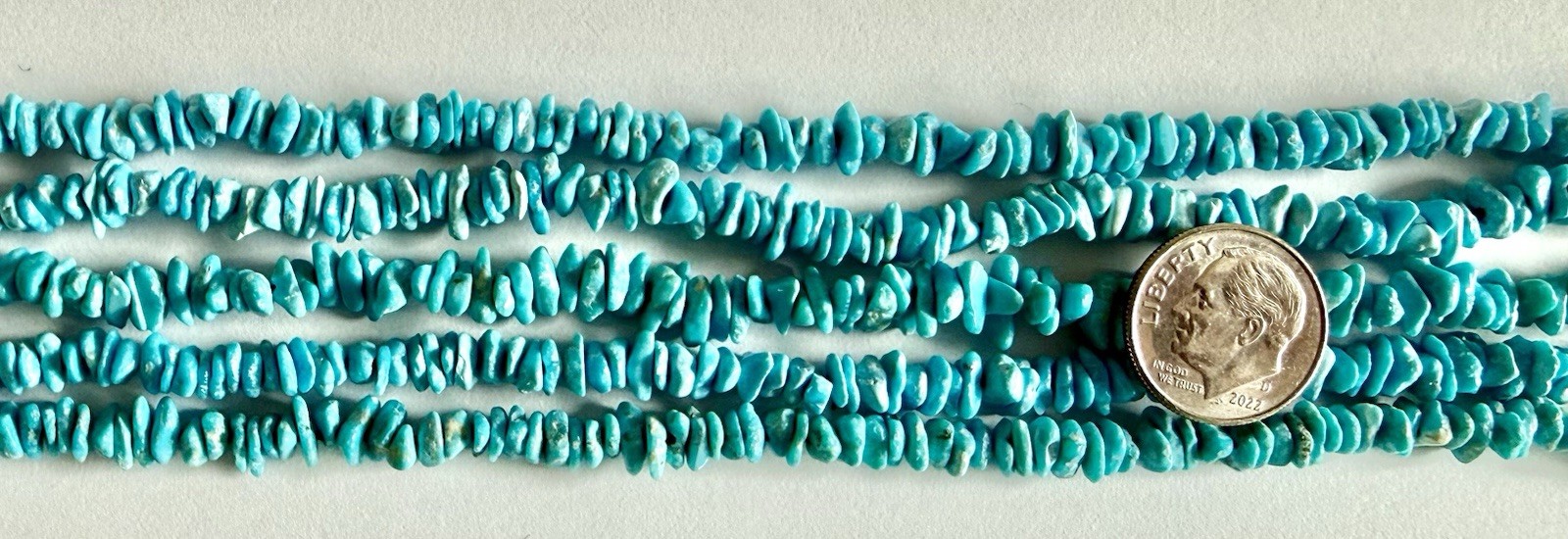 NATURAL ARIZONA SLEEPING BEAUTY TURQUOISE BEADS 18” STRANDS 74 CARATS EACH