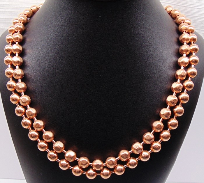 100% COPPER BALL #20 Bulk CHAIN 3/8″ 9.5mm Round + Faceted Bead ~ 3 to 100 feet