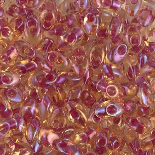 LMA-363, Light CRANBERRY Lined TOPAZ Luster, 10g, Miyuki 4×7 Long Magatama(Lm78)