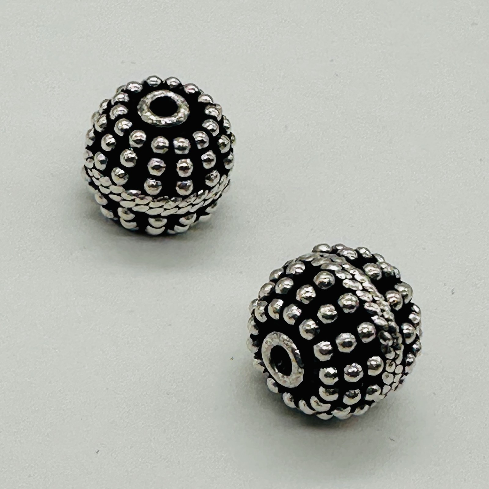 Bali Beads of Incredible Solid Sterling Silver | 12x11mm | 6 gram each| 2 Beads|