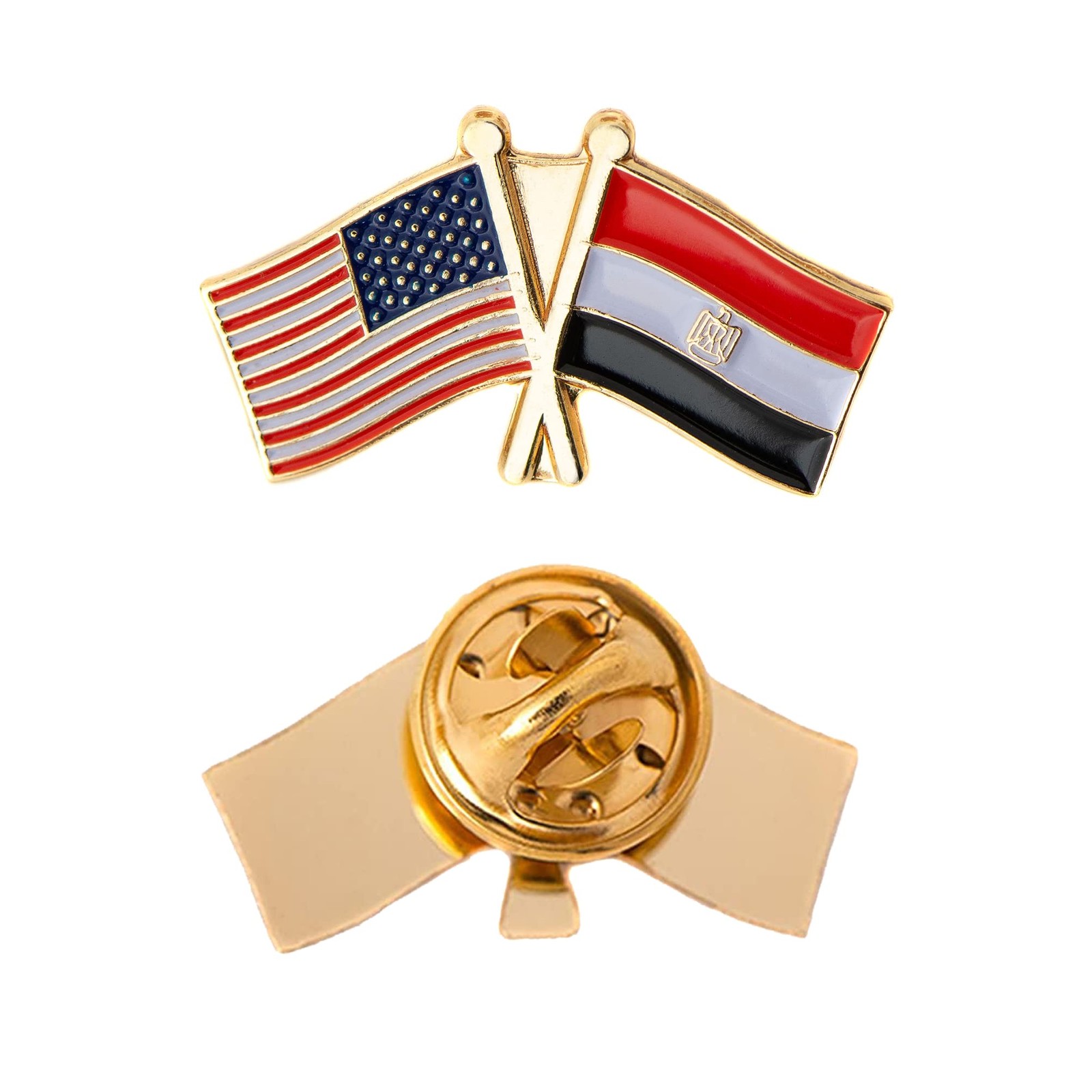 Egypt Lapel Pin Enamel with United States USA Souvenir Hat Men Women Patriotic E