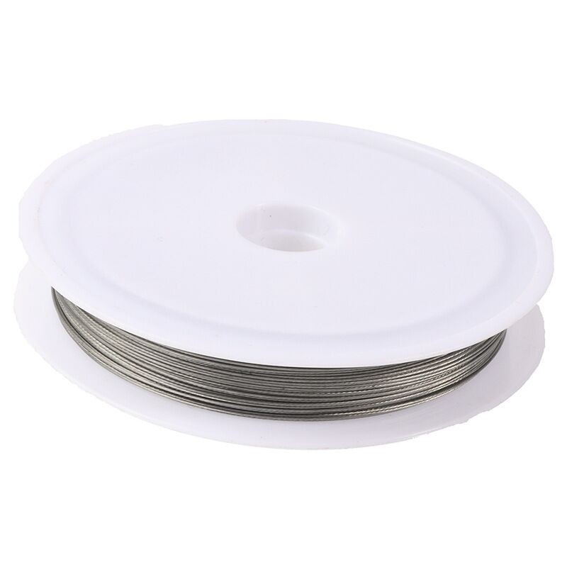 2 Roll Silver Beading Cord Wire Thread Tiger Tail 0.38mm Jewelry cord