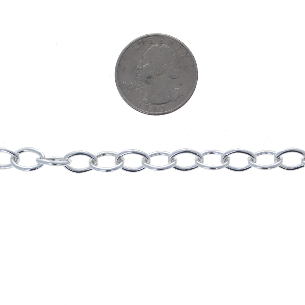 925 Sterling Silver, 1 Foot Large Cable Chain, High Polished Sterling Silver Lin