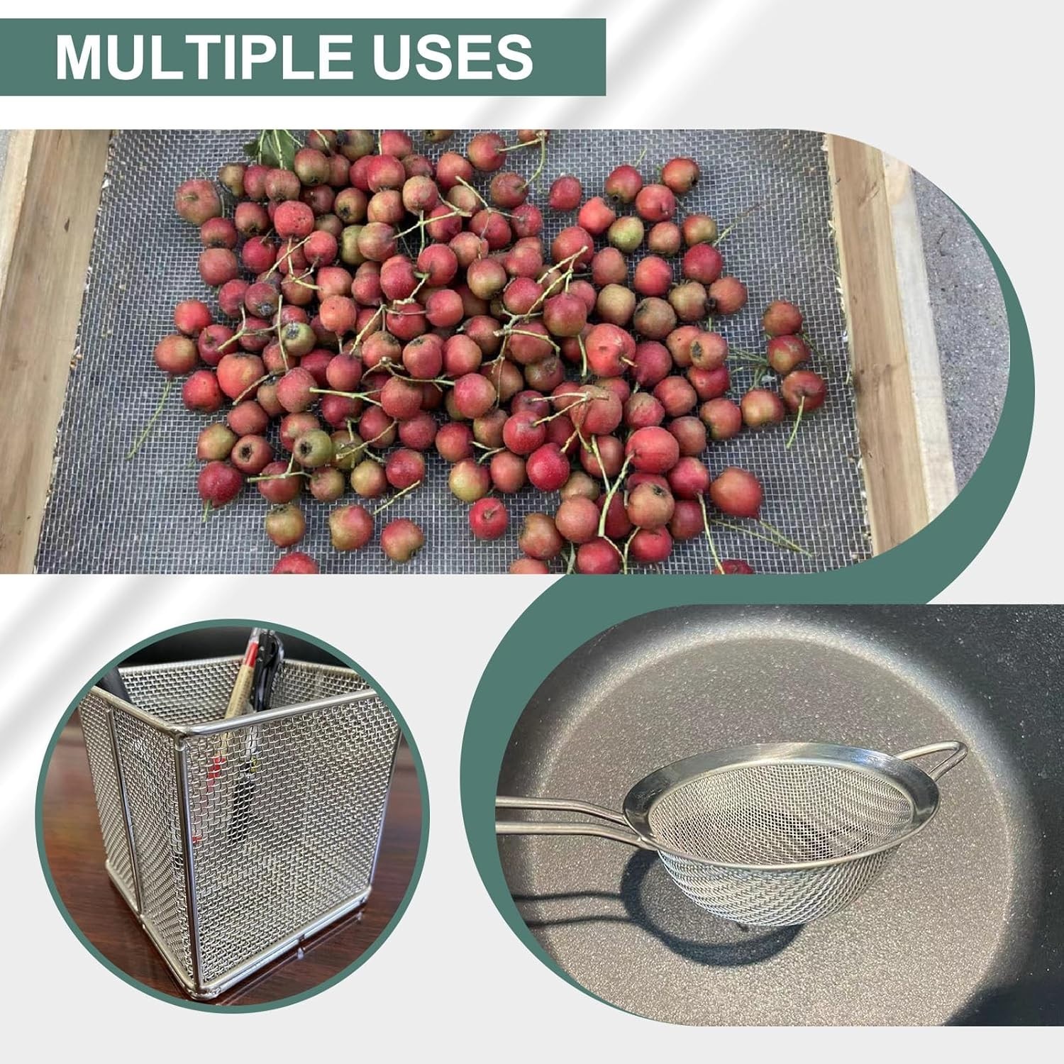 Easy-Cut Stainless Steel Wire Mesh, 15.7 x 59 Inches, Rustproof & Sturdy Design