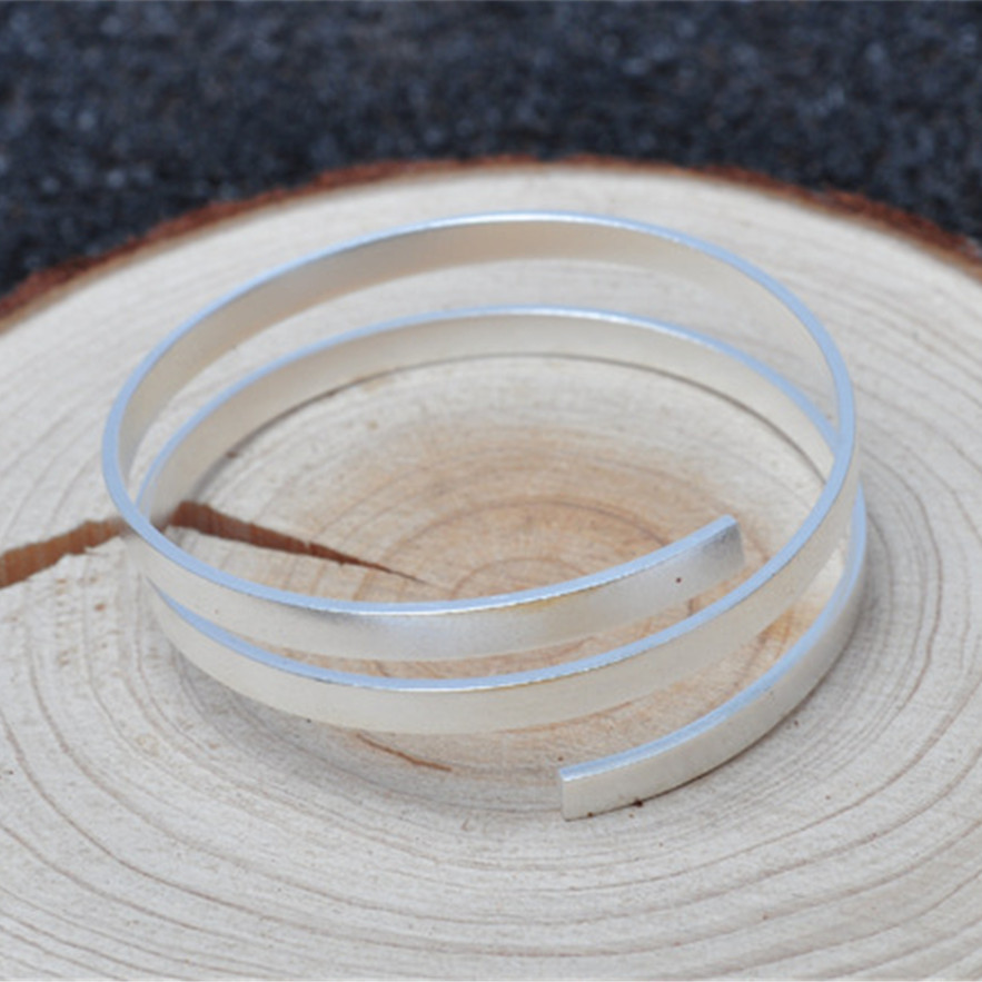 925 Sterling Silver Rectangle Flat Wire Cuff Ring Blank for Jewelry Making 100mm