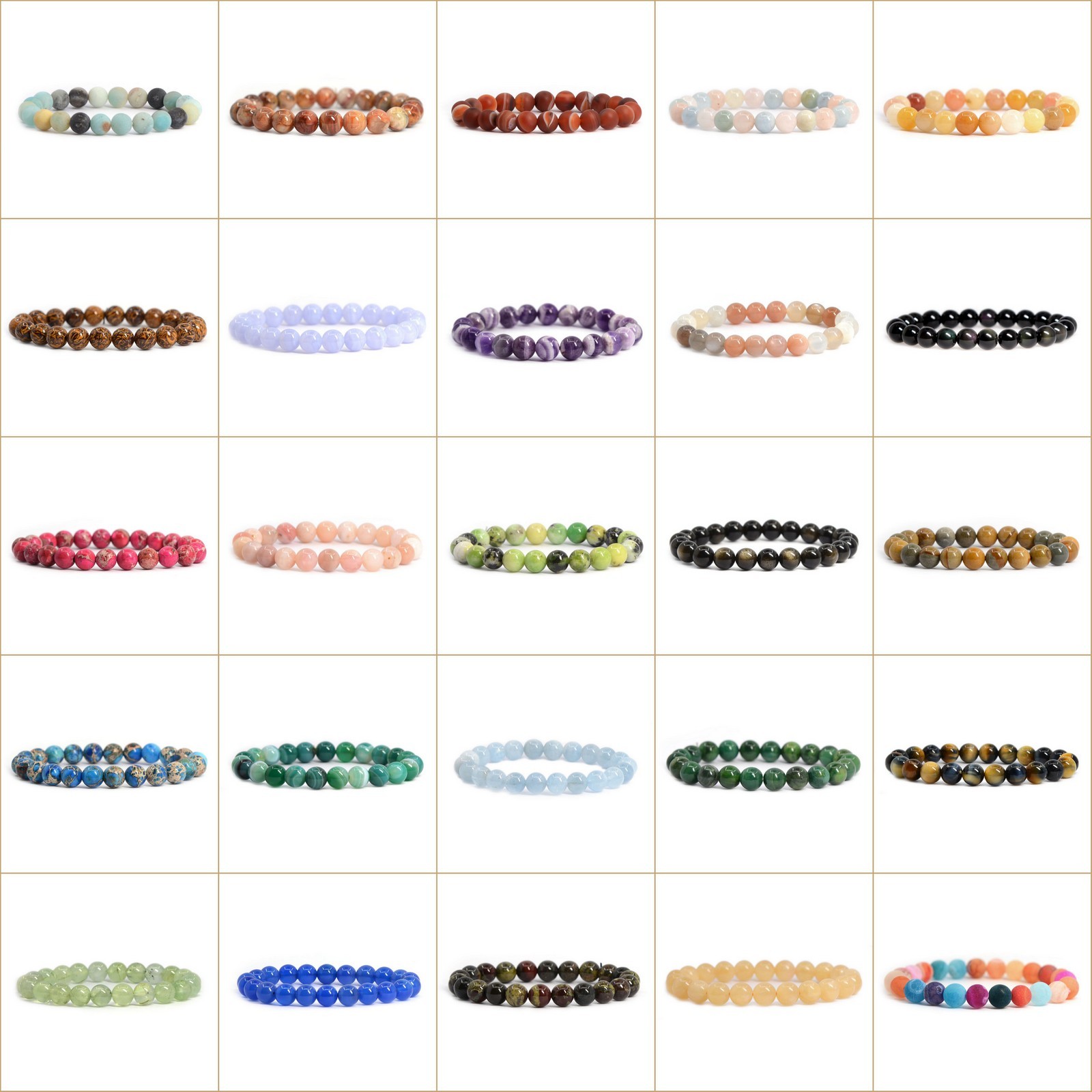 8mm round bracelet stretchable bracelet gemstone beads healing crystal bracelet