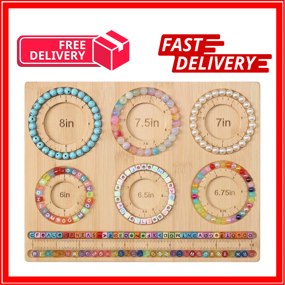 Bead Board for Jewelry Making, Bamboo Beading Board for Jewelry Bracelet Making,