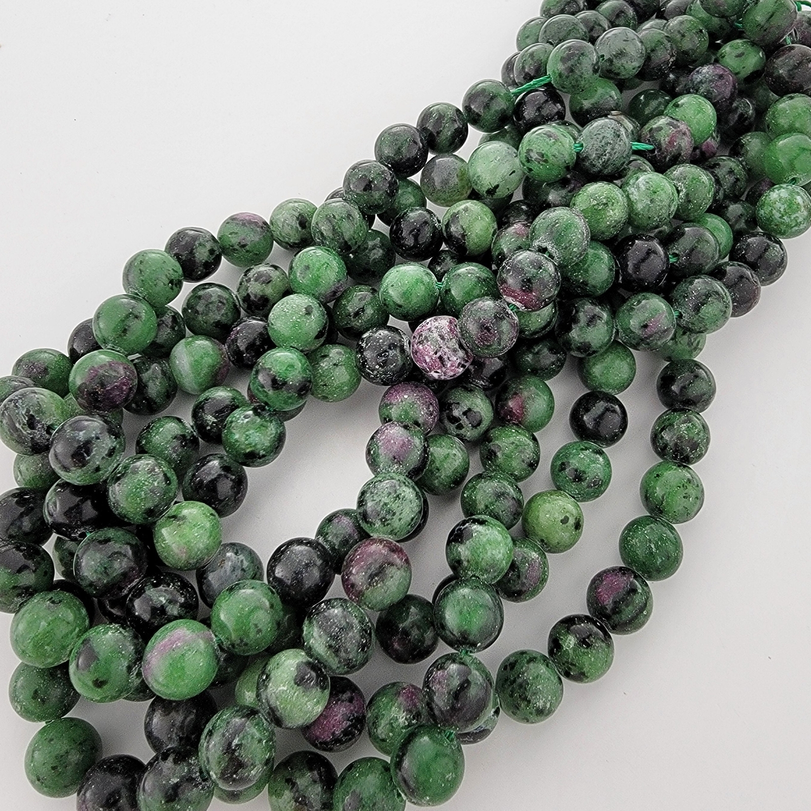 Ruby in Zoisite Beads Anyolite Gemstone Natural Smooth Round Beads 6mm/8mm/10mm
