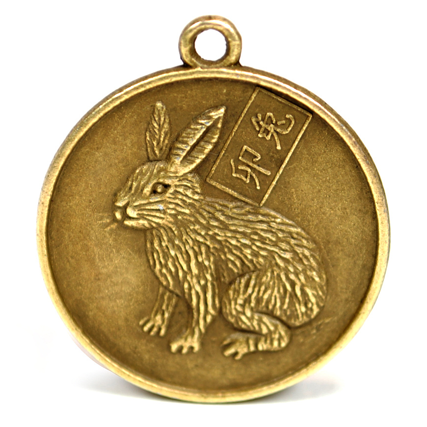 YEAR of the RABBIT GOOD LUCK CHARM 1″ Chinese Zodiac Horoscope Feng Shui NEW