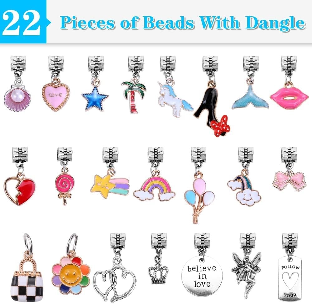 Colorful 150-Piece Jewelry Making Kit with Unicorn/Mermaid Themes – Easy to Use!