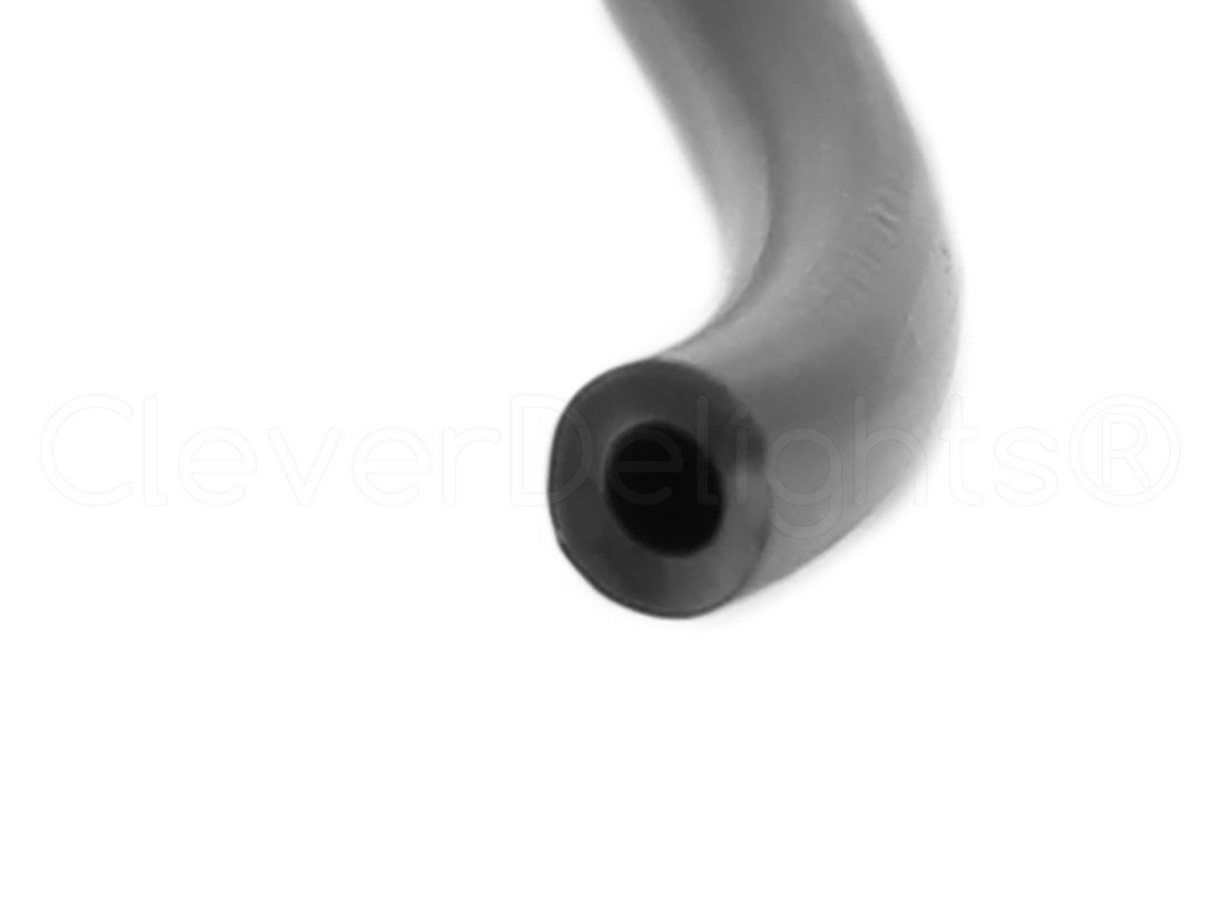 Black Hollow Rubber Tubing – 15 Feet – 4mm Diameter Tube Cord – 1/8 OD x 1/16 ID