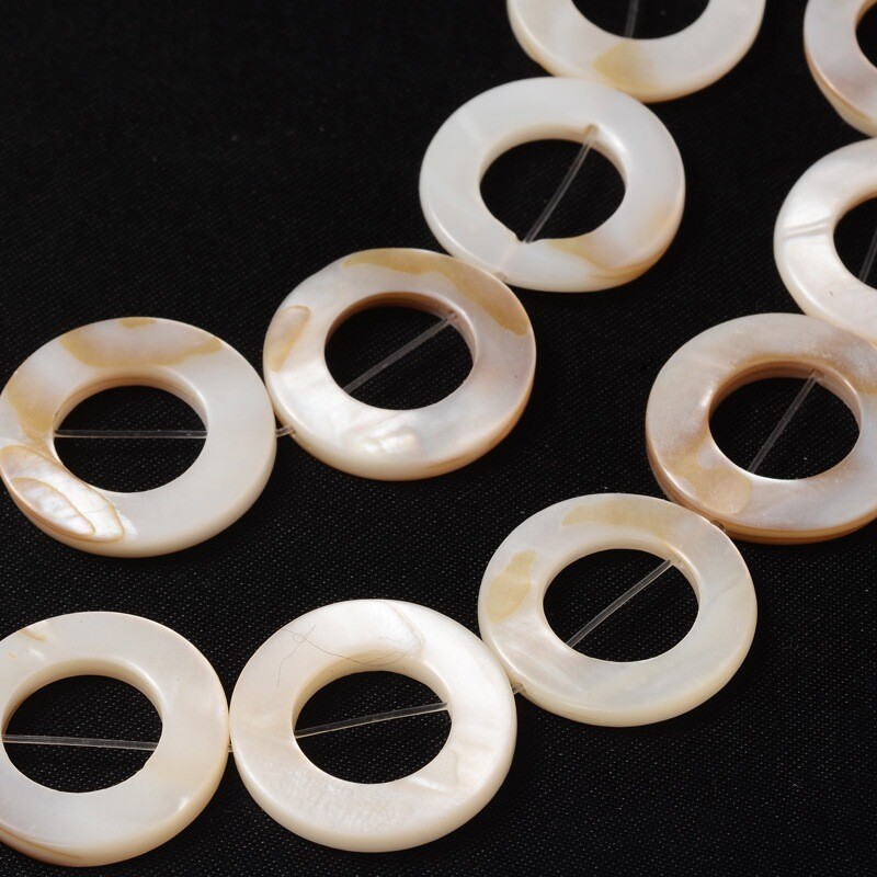1x Donut White Natural White Shell Pearl Beads Strands 20x3mm about 20pcs/strand