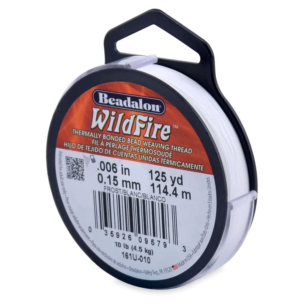 Beadalon Wildfire .006 in, 0.15 mm, Break Strength 10lLB,Frost, 125 yd / 114 m