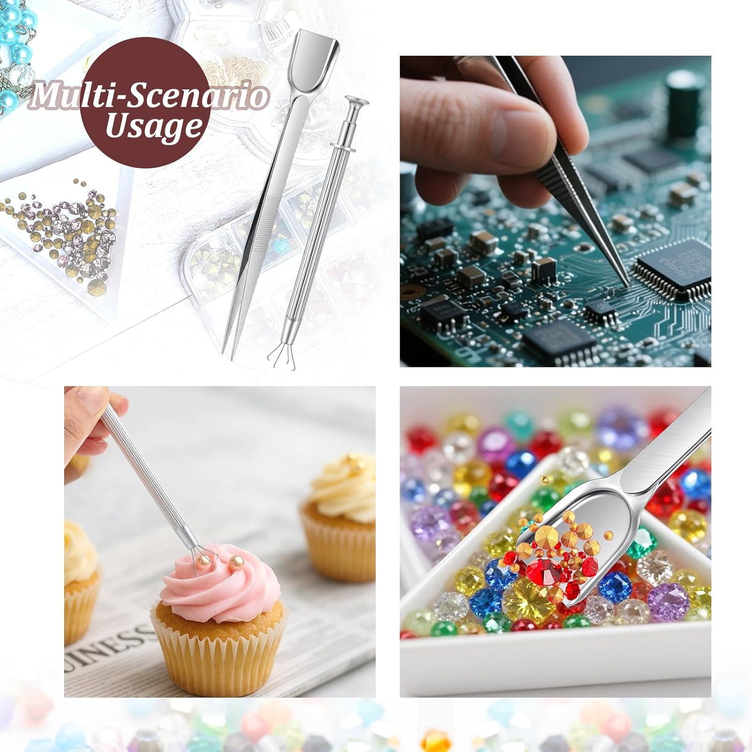 Bead Sorting Tray Set with Scoops and Tweezers for Jewelry Making Tools