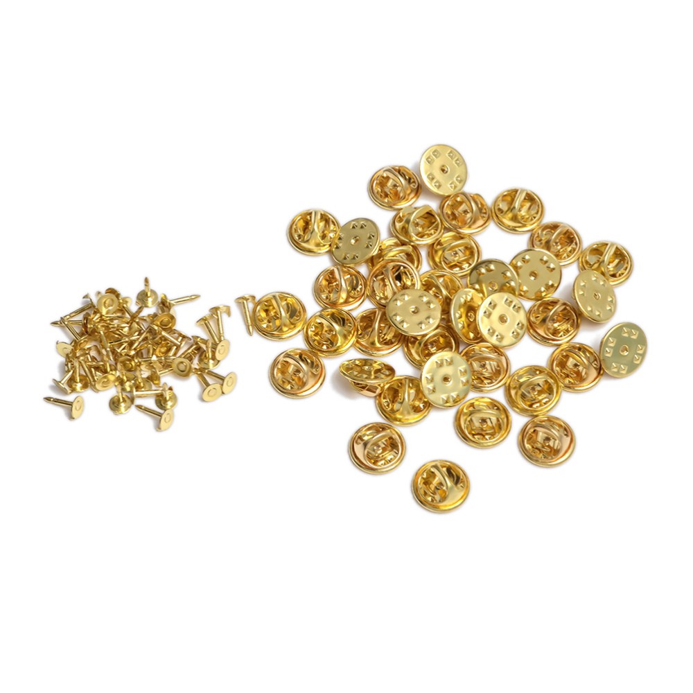 100 Sets Easy to Use Lapel Holder Brooch Clasps Pin Backs for DIY Jewelry Making